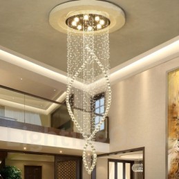 Lámpara colgante de techo de cristal moderna extragrande para interiores, lámparas de araña, accesorios de iluminación