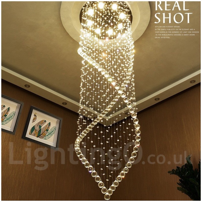 Lámpara colgante de techo de cristal moderna extragrande para interiores, lámparas de araña, accesorios de iluminación