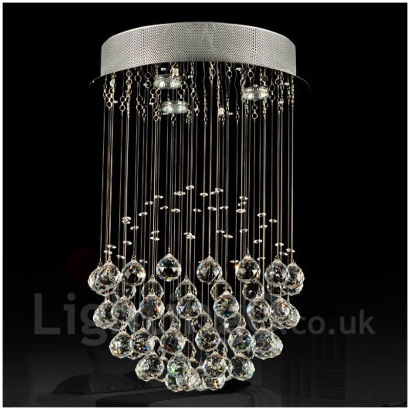 Lámpara colgante de techo de cristal moderna de 3 luces para interiores, lámparas de araña, accesorios de iluminación