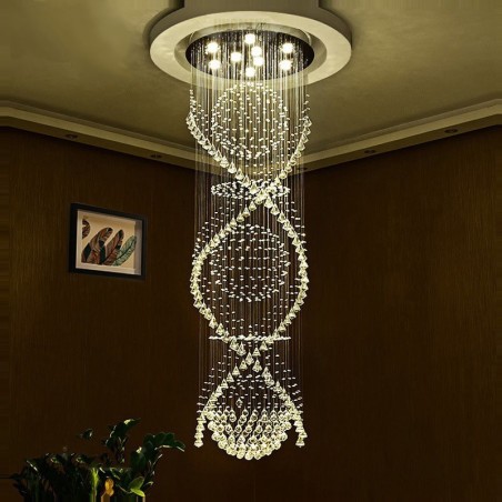 Lámpara colgante de techo de cristal moderna de 5 metros de longitud extra para interiores, lámparas de araña, accesorios de iluminación Lámpara colgante de techo de cristal moderna de 5 metros de longitud extra para interiores, lámparas de araña, accesorios de iluminación