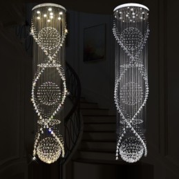 Lámpara colgante de techo de cristal moderna de 5 metros de longitud extra para interiores, lámparas de araña, accesorios de iluminación