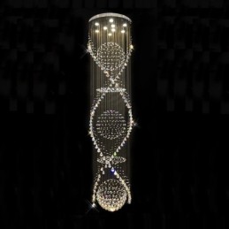 Lámpara colgante de techo de cristal moderna de 5 metros de longitud extra para interiores, lámparas de araña, accesorios de iluminación
