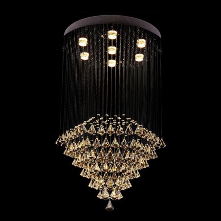 Lámpara colgante de techo de cristal moderna de 7 luces para interiores, lámparas de araña, accesorios de iluminación Lámpara colgante de techo de cristal moderna de 7 luces para interiores, lámparas de araña, accesorios de iluminación