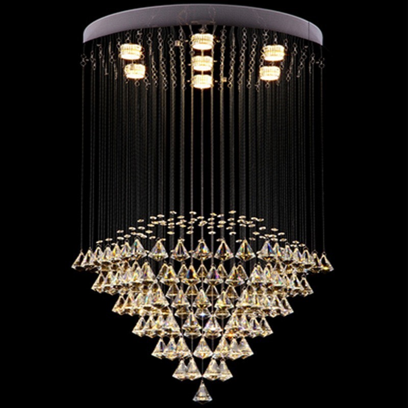 Lámpara colgante de techo de cristal moderna de 7 luces para interiores, lámparas de araña, accesorios de iluminación