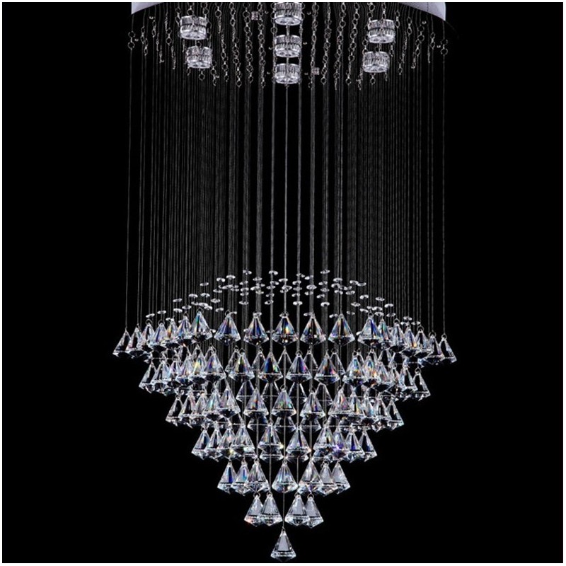 Lámpara colgante de techo de cristal moderna de 7 luces para interiores, lámparas de araña, accesorios de iluminación