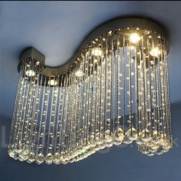 Lámpara colgante de techo de cristal moderna de 6 luces para interiores, lámparas de araña, accesorios de iluminación