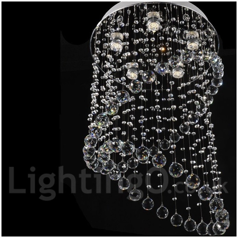 Lámpara colgante de techo de cristal moderna de 5 luces para interiores, lámparas de araña, accesorios de iluminación