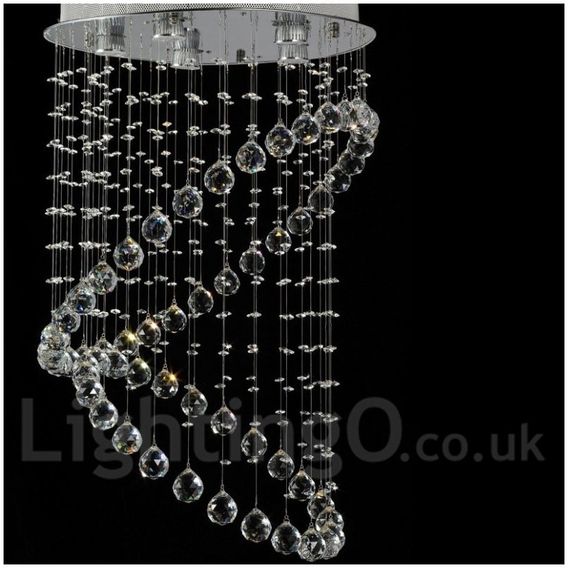 Lámpara colgante de techo de cristal moderna de 5 luces para interiores, lámparas de araña, accesorios de iluminación