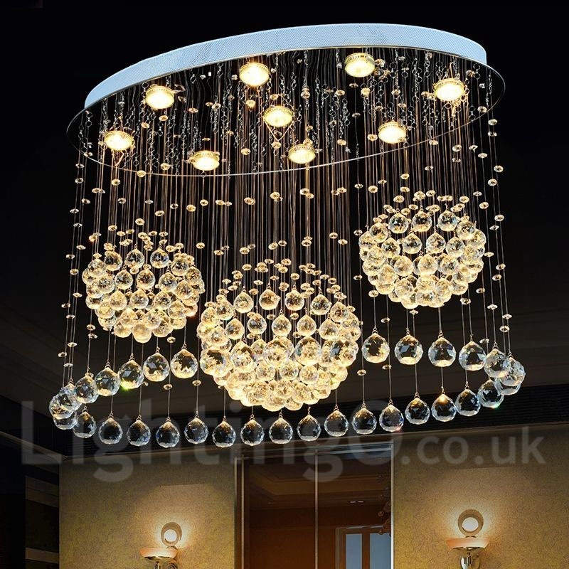 Lámpara colgante de techo de cristal moderna de 9 luces para interiores, lámparas de araña, accesorios de iluminación