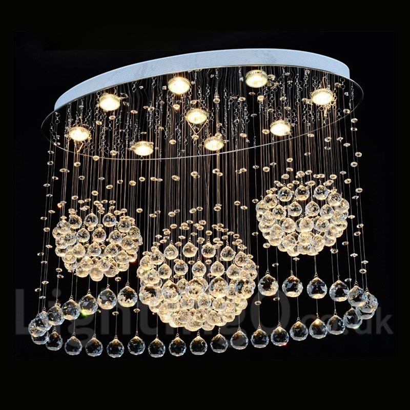 Lámpara colgante de techo de cristal moderna de 9 luces para interiores, lámparas de araña, accesorios de iluminación