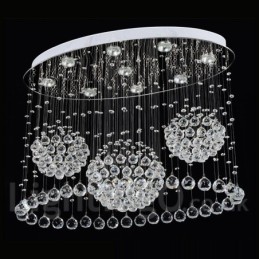 Lámpara colgante de techo de cristal moderna de 9 luces para interiores, lámparas de araña, accesorios de iluminación