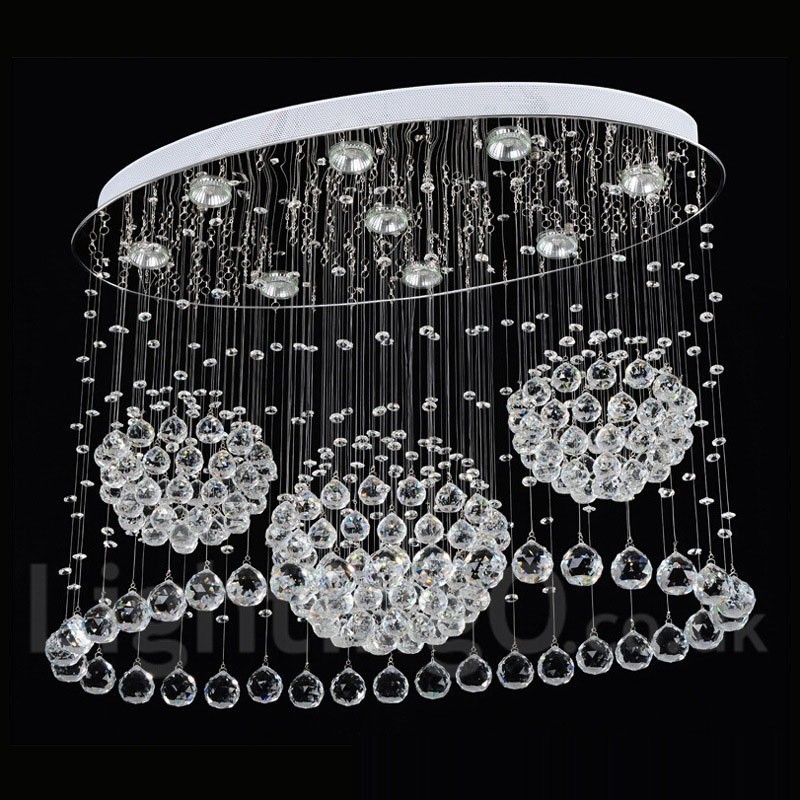 Lámpara colgante de techo de cristal moderna de 9 luces para interiores, lámparas de araña, accesorios de iluminación
