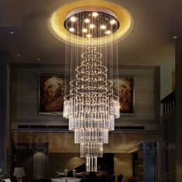 Lámpara colgante de techo de cristal moderna de 10 luces para interiores, lámparas de araña, accesorios de iluminación