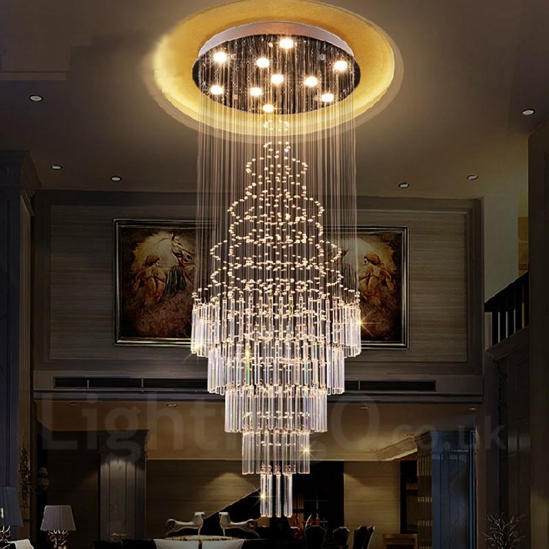 Lámpara colgante de techo de cristal moderna de 10 luces para interiores, lámparas de araña, accesorios de iluminación