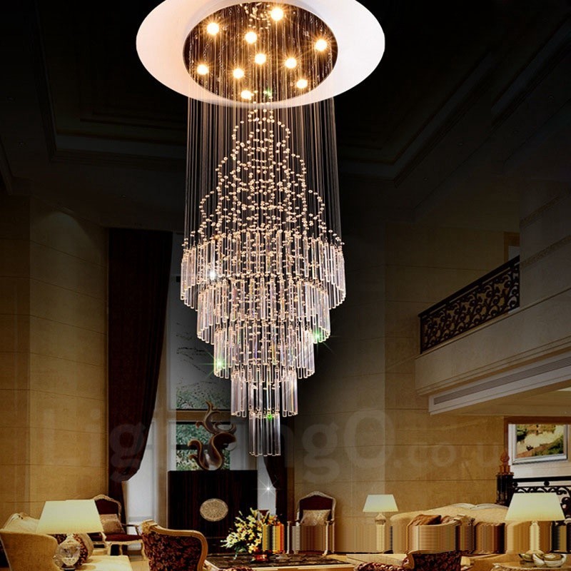Lámpara colgante de techo de cristal moderna de 10 luces para interiores, lámparas de araña, accesorios de iluminación