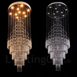 Lámpara colgante de techo de cristal moderna de 10 luces para interiores, lámparas de araña, accesorios de iluminación