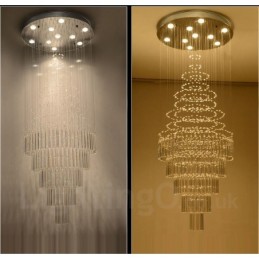 Lámpara colgante de techo de cristal moderna de 10 luces para interiores, lámparas de araña, accesorios de iluminación