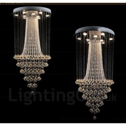 Lámpara colgante de techo de cristal moderna de 9 luces para interiores, lámparas de araña, accesorios de iluminación