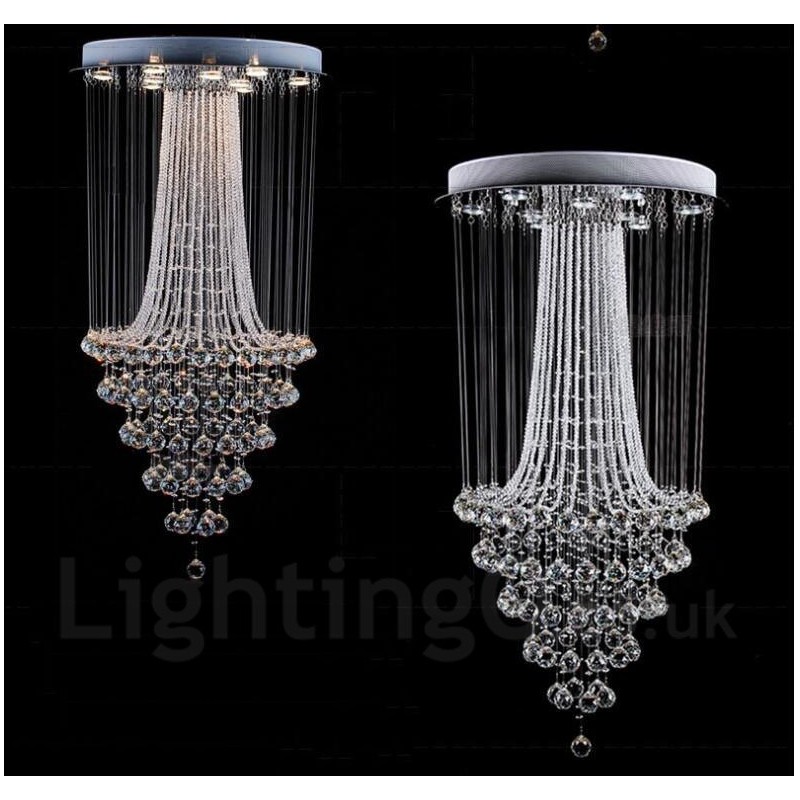 Lámpara colgante de techo de cristal moderna de 9 luces para interiores, lámparas de araña, accesorios de iluminación