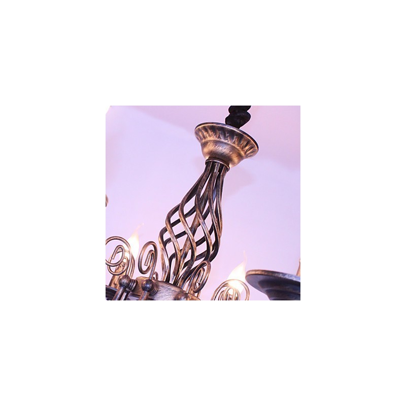 Lámpara de araña de metal estilo vela de diseñadores retro.