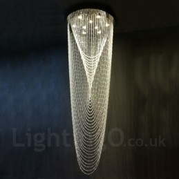 Lámpara colgante de techo de cristal moderna de 9 luces para interiores, lámparas de araña, accesorios de iluminación