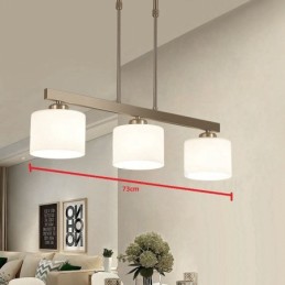 Lámpara colgante moderna cromada de 3 luces para interiores, lámparas colgantes para el hogar, accesorios de iluminación con pantallas de vidrio