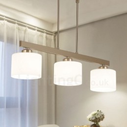 Lámpara colgante moderna cromada de 3 luces para interiores, lámparas colgantes para el hogar, accesorios de iluminación con pantallas de vidrio