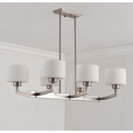 Lámpara colgante moderna cromada de 6 luces para interiores, lámparas colgantes para el hogar con pantallas de vidrio.