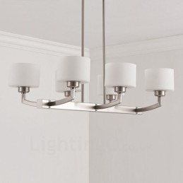 Lámpara colgante moderna cromada de 6 luces para interiores, lámparas colgantes para el hogar con pantallas de vidrio.