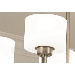 Lámpara colgante moderna cromada de 6 luces para interiores, lámparas colgantes para el hogar con pantallas de vidrio.