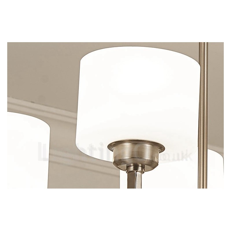 Lámpara colgante moderna cromada de 6 luces para interiores, lámparas colgantes para el hogar con pantallas de vidrio.