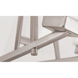Lámpara colgante cromada de 6 luces para interiores, moderna, con pantallas de vidrio.