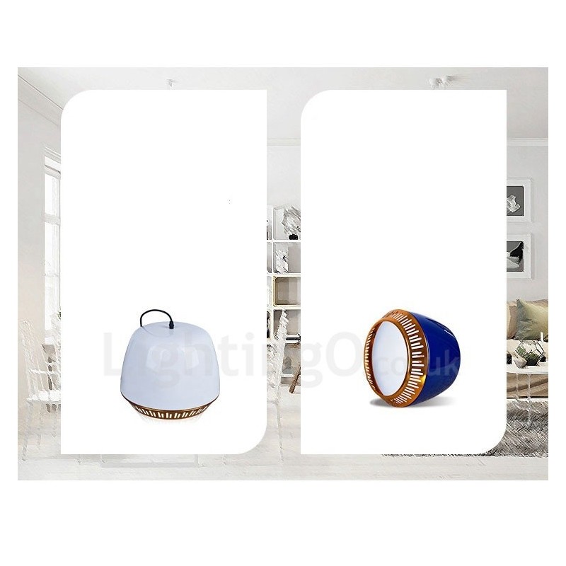 Lámpara colgante contemporánea moderna de 1 luz con pantalla negra, blanca, roja y azul