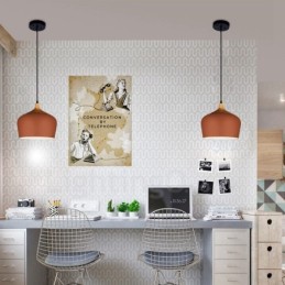 Lámpara colgante contemporánea moderna de 1 luz con pantalla blanca, roja y azul