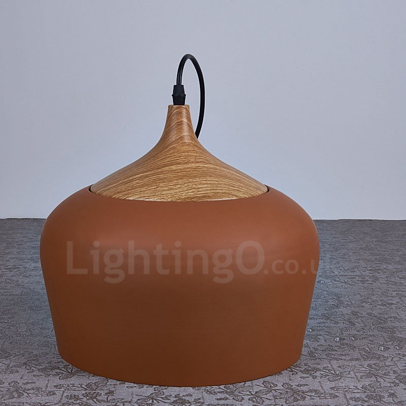 Lámpara colgante contemporánea moderna de 1 luz con pantalla blanca, roja y azul