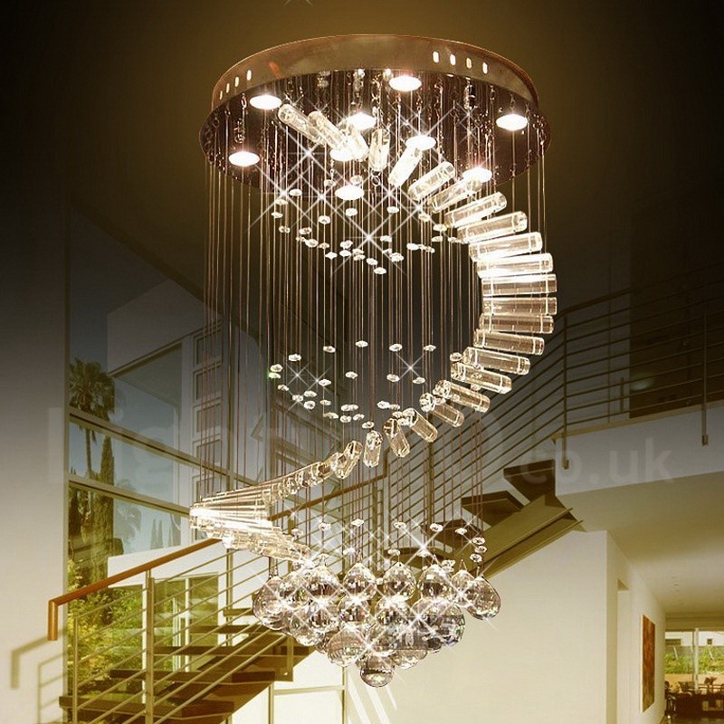 Lámpara colgante de techo de cristal K9 moderna de 9 luces para interiores.