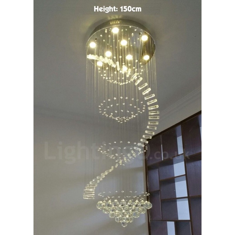 Lámpara colgante de techo de cristal K9 moderna de 9 luces para interiores.