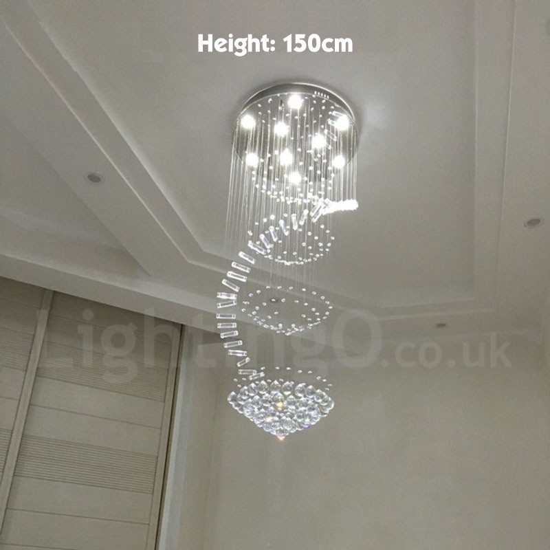 Lámpara colgante de techo de cristal K9 moderna de 9 luces para interiores.