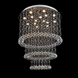 Lámpara colgante de techo de cristal K9 moderna de 15 luces para interiores.