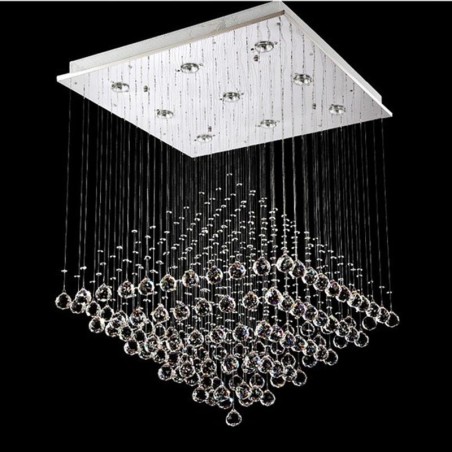 Lámpara colgante de techo de cristal K9 moderna de 9 luces para interiores. Lámpara colgante de techo de cristal K9 moderna de 9 luces para interiores.