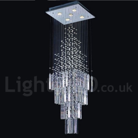 Lámpara colgante de techo de cristal K9 moderna de 5 luces para interiores. Lámpara colgante de techo de cristal K9 moderna de 5 luces para interiores.