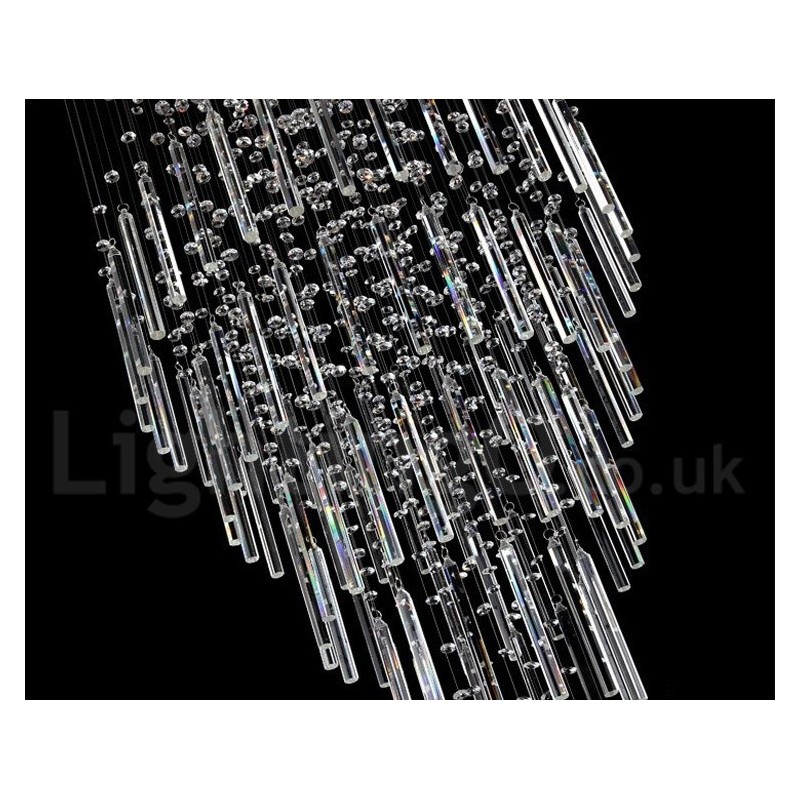 Lámpara colgante de techo de cristal K9 moderna de 5 luces para interiores.