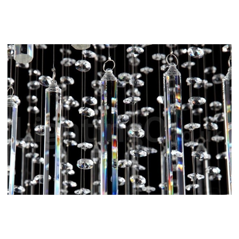 Lámpara colgante de techo de cristal K9 moderna de 5 luces para interiores.