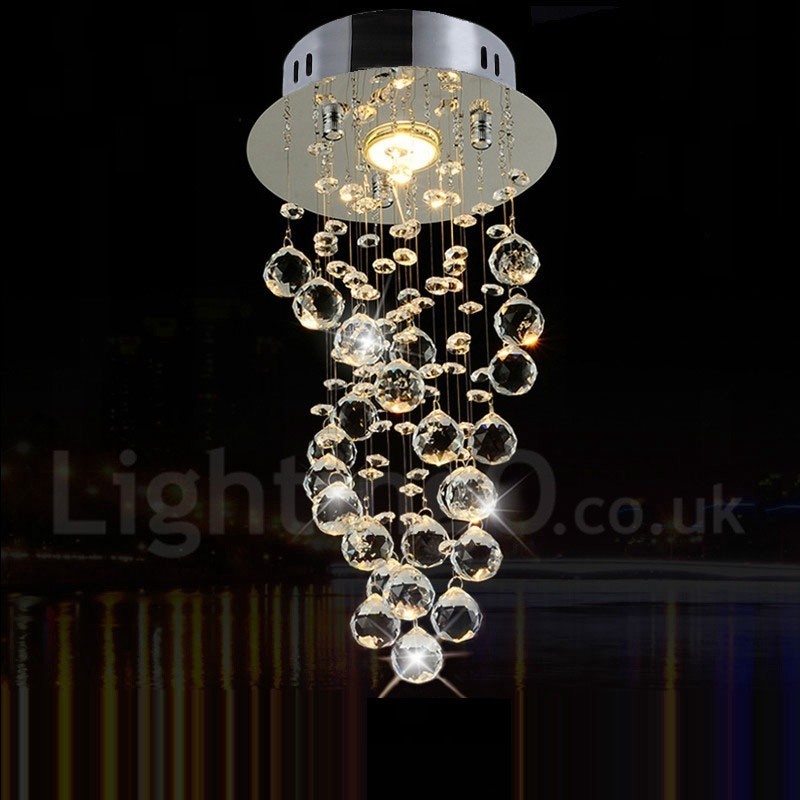 Lámpara colgante de techo de cristal K9 moderna de 1 luz para interiores, lámparas de araña, accesorios de iluminación