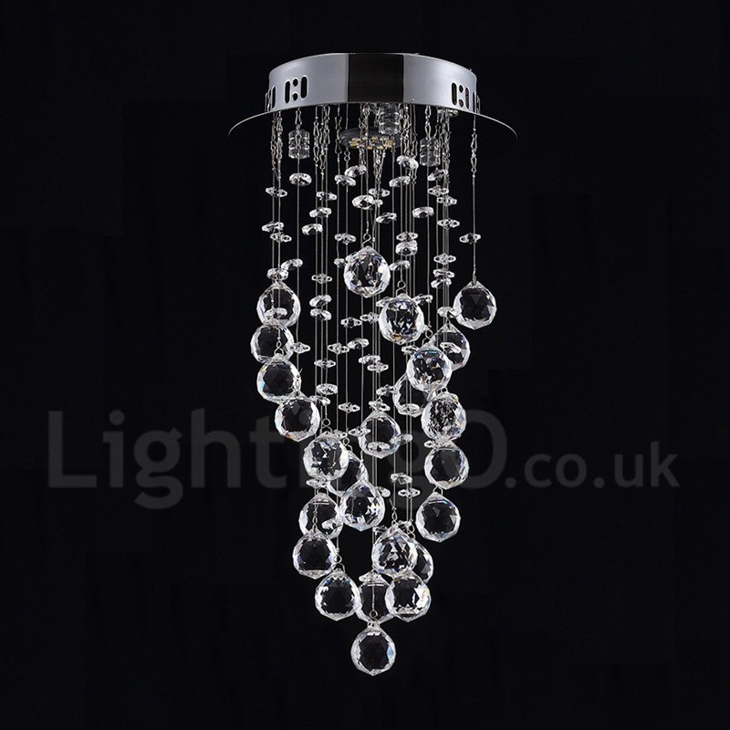 Lámpara colgante de techo de cristal K9 moderna de 1 luz para interiores, lámparas de araña, accesorios de iluminación