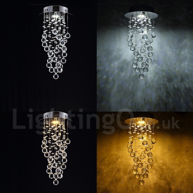 Lámpara colgante de techo de cristal K9 moderna de 1 luz para interiores, lámparas de araña, accesorios de iluminación