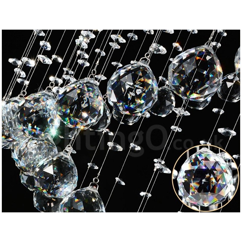Lámpara colgante de techo de cristal K9 moderna de 1 luz para interiores, lámparas de araña, accesorios de iluminación