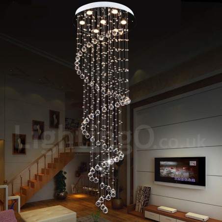 Lámpara colgante de techo de cristal K9 moderna de 7 luces para interiores. Lámpara colgante de techo de cristal K9 moderna de 7 luces para interiores.