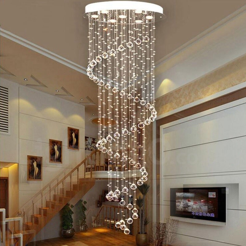 Lámpara colgante de techo de cristal K9 moderna de 7 luces para interiores.