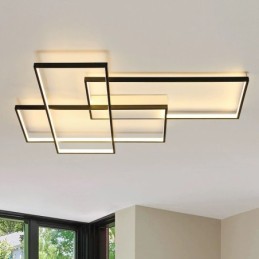 Lámpara de techo moderna y contemporánea de aluminio con pintura, lámpara de pared empotrada con regulador de intensidad remoto para sala de estar y dormitorio.